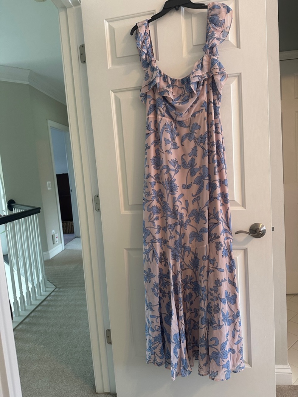 Lulu’s - Blush Floral Print Off-the-Shoulder Maxi Dress - Picture 2 of 12